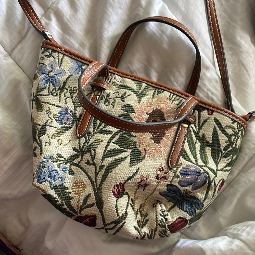 Live 4 Truth Brown Shoulder Bag with Botanical Design